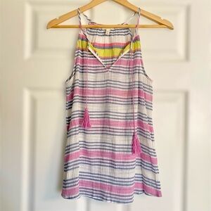 Soft Joie Pink, White, and Yellow Striped Cotton Camisole